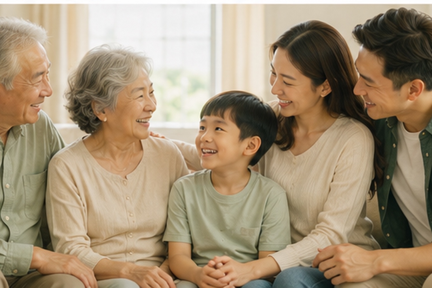 Three generations of a Malaysian family together